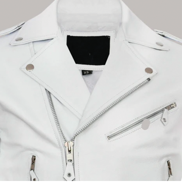M073 New Mens Real Classic Leather Cross Zipper Jacket