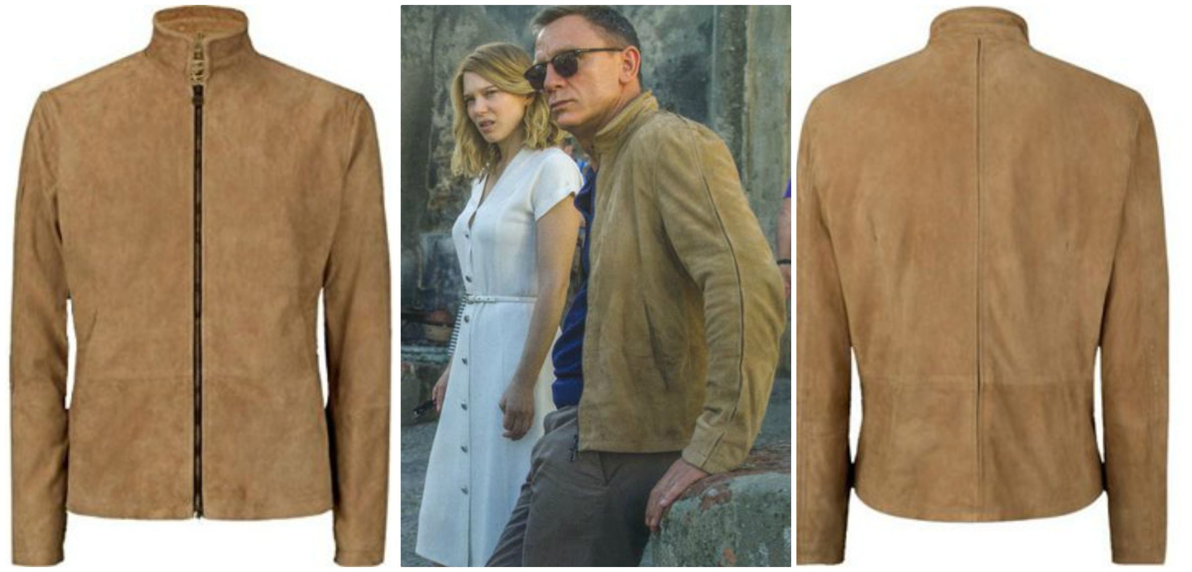 Men's James Bond Brown Daniel Craig Spectre Morocco Blouson Jacket