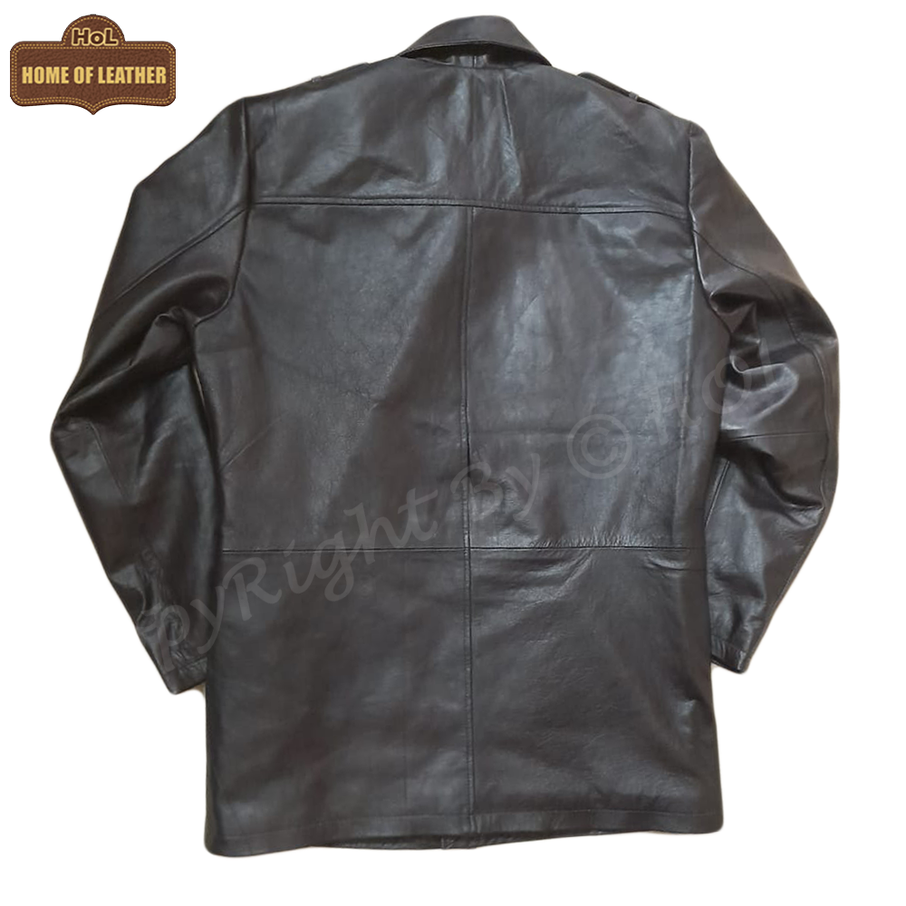 Cafe Racer German Panzer Brown Coat for Men's | Near 3XL