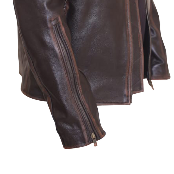 M033 HoL Brand Dutch Netherlands Flag Brown Genuine Leather Jacket For Men's