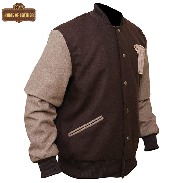 MDJ07 Men's Hotline Miami B Logo Varsity Real Wool Bomber biker Classic Unisex Jacket