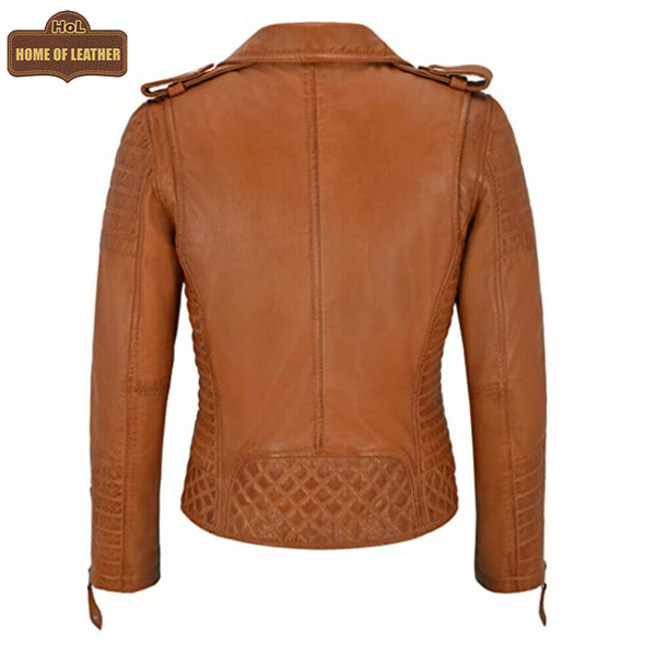 WLJ10 Women's Biker Ladies 100% Real Leather Biker Cafe Racer Zipper Best Jacket