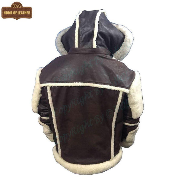 B008 HoL Original Brand Hood Warm Brown Sheep Leather Men's Jacket - Home of Leather