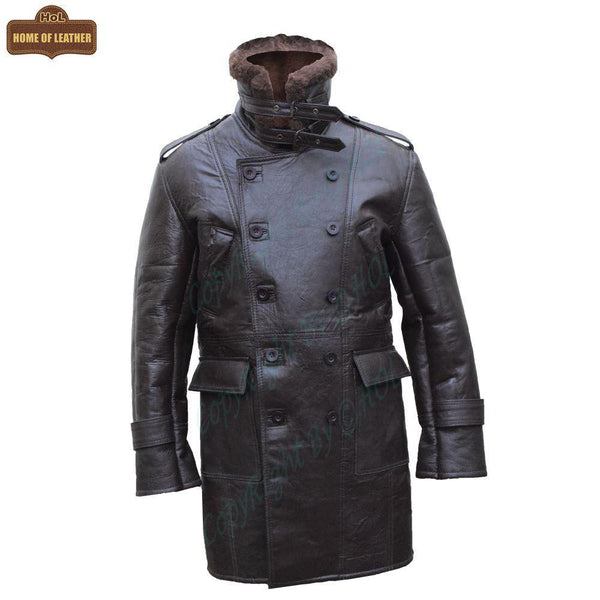 C011 RAF B3 Real Shearling Inner Fur Sheep Leather Coat - Home of Leather