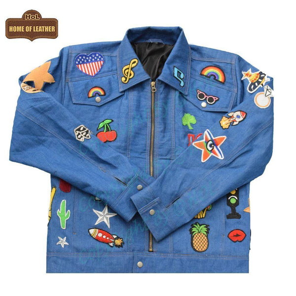 D1 Taron Egerton Rocketman Elton John Fashion Denim Jacket - Home of Leather
