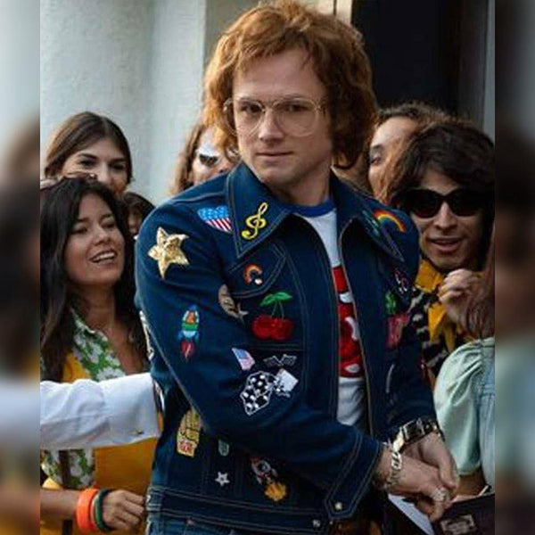 D1 Taron Egerton Rocketman Elton John Fashion Denim Jacket - Home of Leather