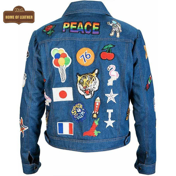 D1 Taron Egerton Rocketman Elton John Fashion Denim Jacket - Home of Leather