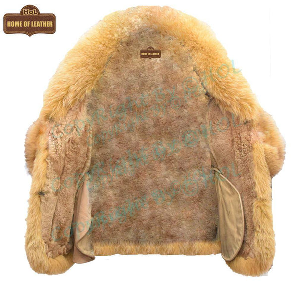 F003 HoL Women's Real Camel Brown Suede Leather Coat - Home of Leather