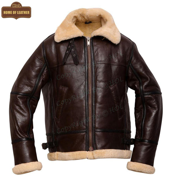 HoL B010 Aviator B3 RAF Shearling Pilot Bomber Men's Jacket - Home of Leather