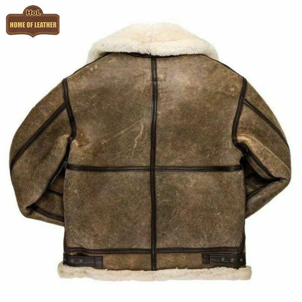 HoL B014 RAF B3 Detachable Hood Bomber Winter Khaki Men's Jacket - Home of Leather