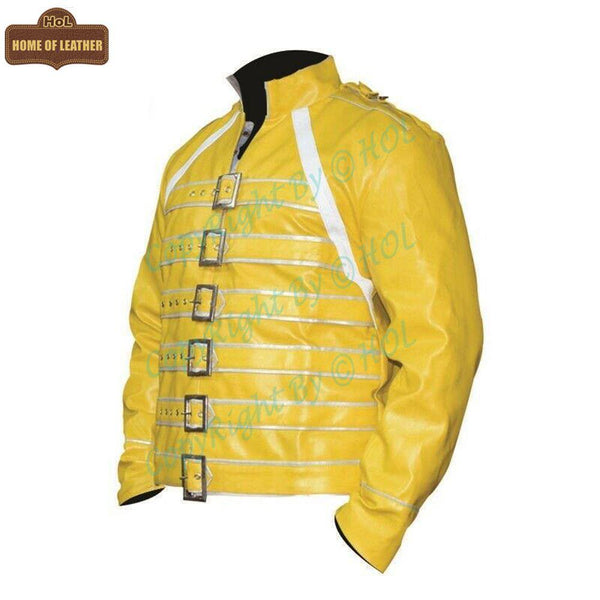 M028 Men's Freddie Mercury Wembley Concert Yellow Jacket - Home of Leather