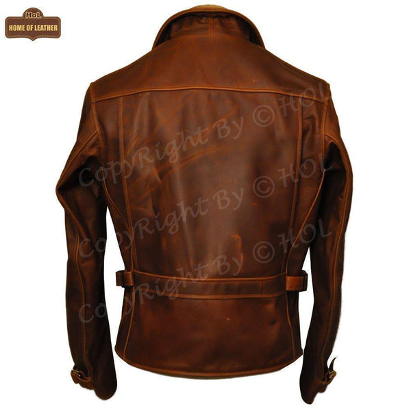 M030 Men's Captain America The First Avengers Distress Brown Jacket - Home of Leather