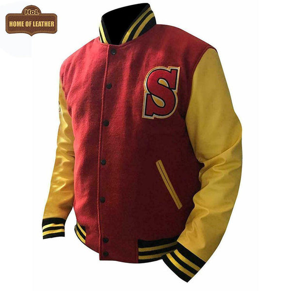 M060 Superman Smallville Crows Clark Kent Varsity Letterman Red Fleece Men's - Home of Leather