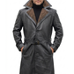 C006 German WW2 Brown Belted Fur Lapel Trench Long Blade Runner Men's Coat