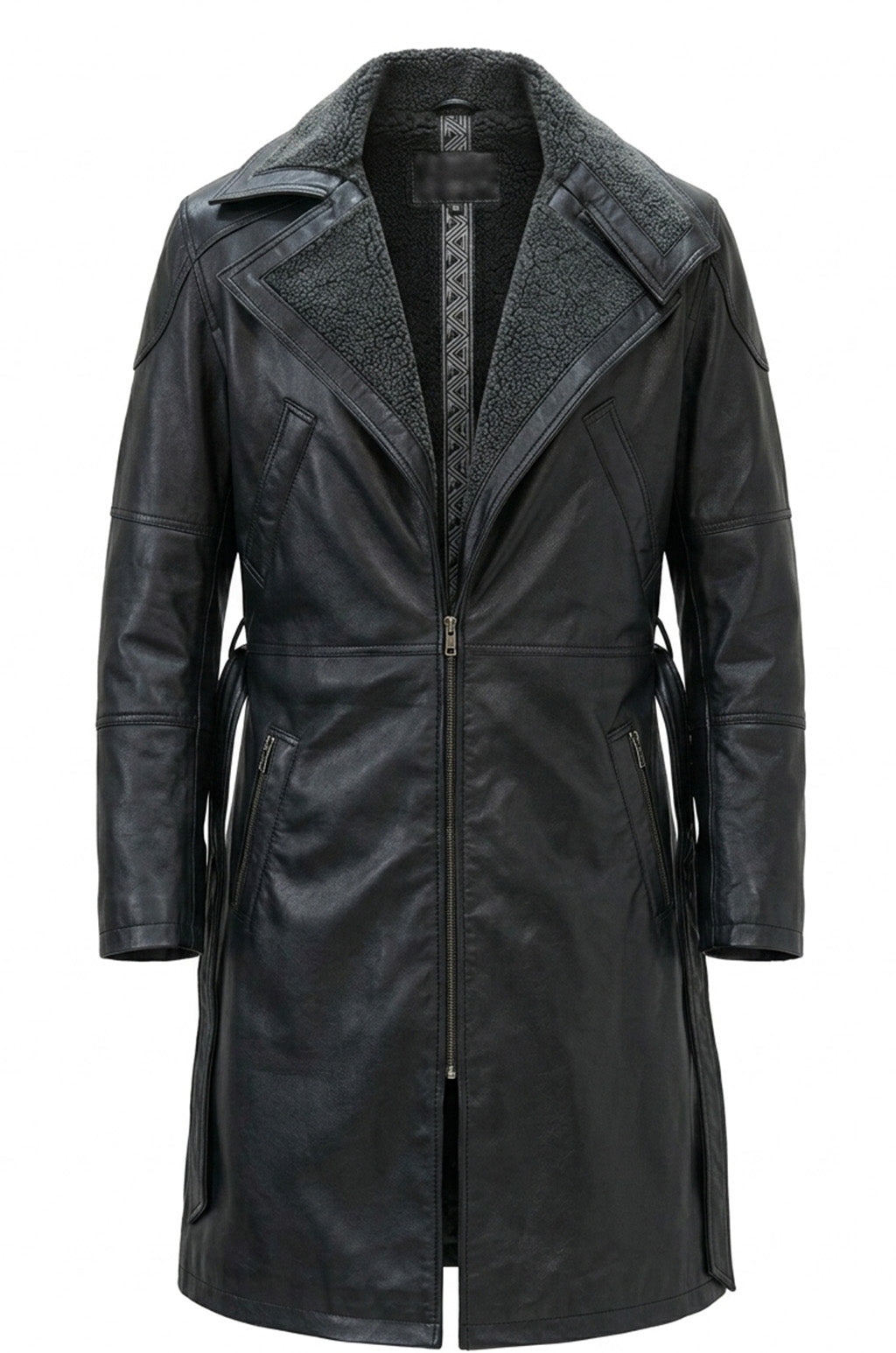 C005 Men's Blade Runner 2049 Ryan Gosling Genuine Fur Leather Coat