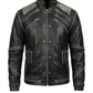 MMJ10 Leather Madness Michael Jackson Beat It Black Genuine Leather Jacket