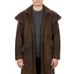 C014 A7 Vegas Ten Brown Genuine Suede Leather Real Jacket Trench Coat For Men Classic