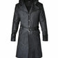 C003 Assassins Creed Syndicate Jacob Frye Men's Black Qualited Real Leather Coat