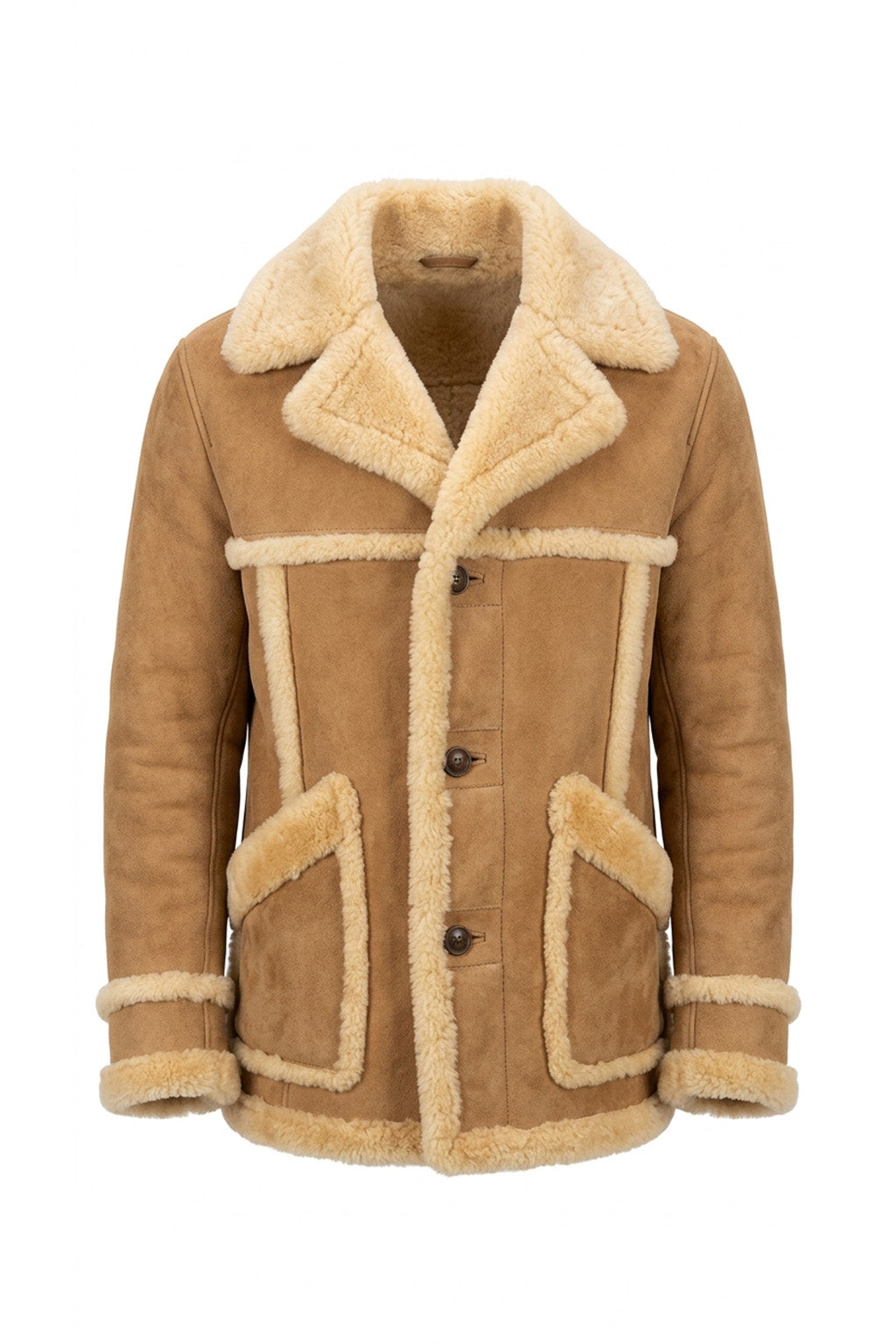 Men's Winter Luxe Real Shearling Coat – Warmth Meets Classic Biker Rugged Army Style Jacket