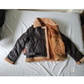 Men Flying Aviator Shearling Real Leather Biker Winter Jacket Brown