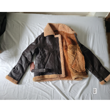 Men Flying Aviator Shearling Real Leather Jacket  Brown