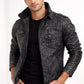 Men Vintage Black Classic Distress Wax Motorcycle Real Leather Biker Jacket
