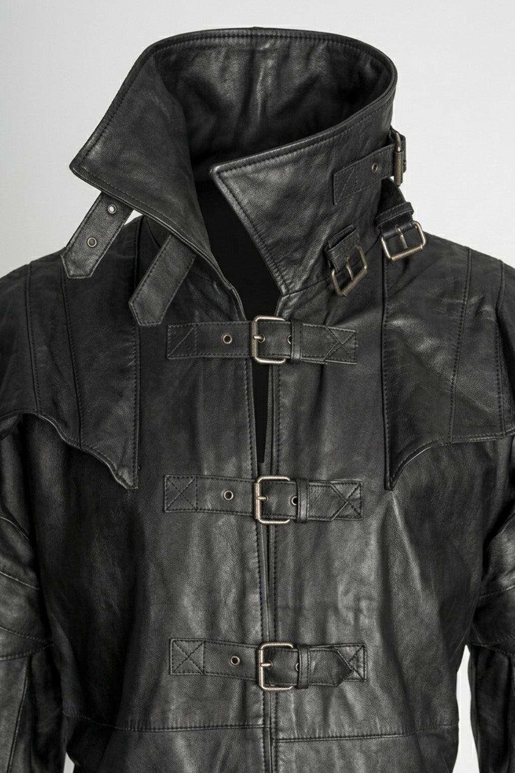 Men’s Captain Full Length Van Helsing Real Leather Jacket Coat C017