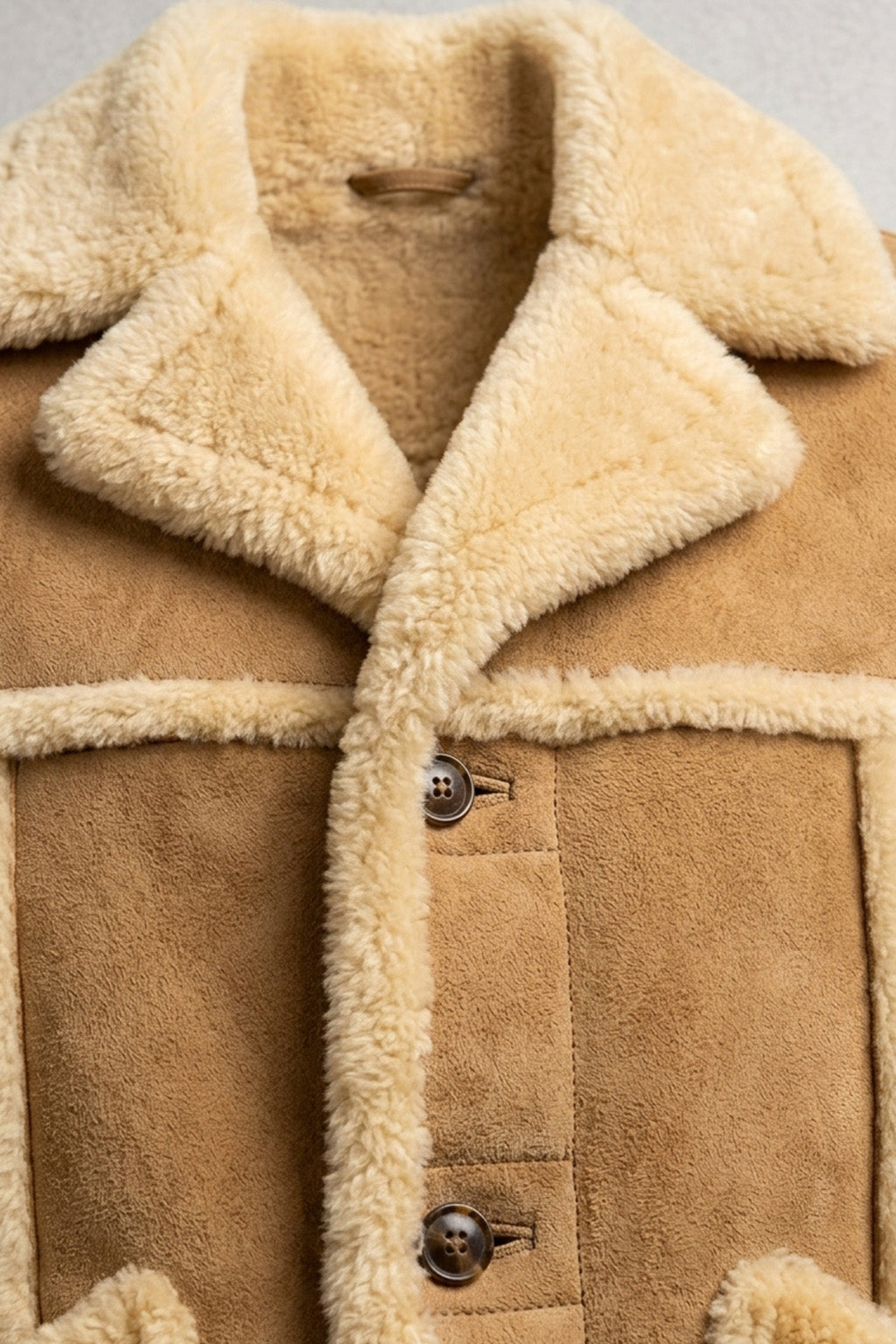 Men's Winter Luxe Real Shearling Coat – Warmth Meets Classic Biker Rugged Army Style Jacket