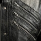 MMJ10 Leather Madness Michael Jackson Beat It Black Genuine Leather Jacket