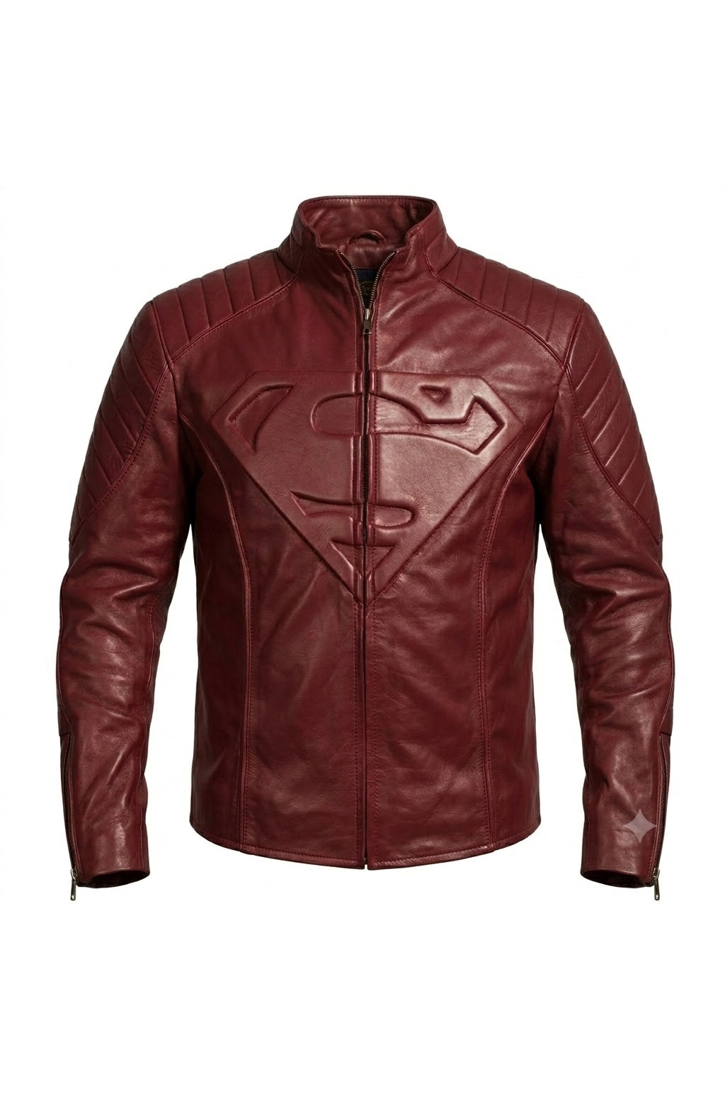 MMJ18 Superman Smallville Tom Welling Style Emblem Faux Leather Jacket