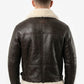 B025 Men's RAF Flying Aviator Real Shearling Fur Bomber Brown Winter Leather Jacket