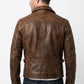 MMJ15 Men's Captain America The First Avengers Distressed Brown Army Style Biker Jacket
