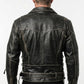 MMJ14 Bike Wear Terminator Fashion Black Motorcycle Real Leather Jacket For Men