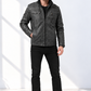 Men Vintage Black Classic Distress Wax Motorcycle Real Leather Biker Jacket