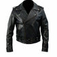 MMJ07 Johnny Depp Black Leather Cry Baby Motorcycle Leather Jacket
