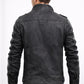 Men Vintage Black Classic Distress Wax Motorcycle Real Leather Biker Jacket