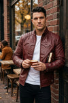 MMJ18 Superman Smallville Tom Welling Style Emblem Faux Leather Jacket