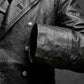 C004: Black German Army Classic Trench Genuine Jacket Real Leather Military Men's Fashion Coat