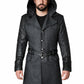 C003 Assassins Creed Syndicate Jacob Frye Men's Black Qualited Real Leather Coat