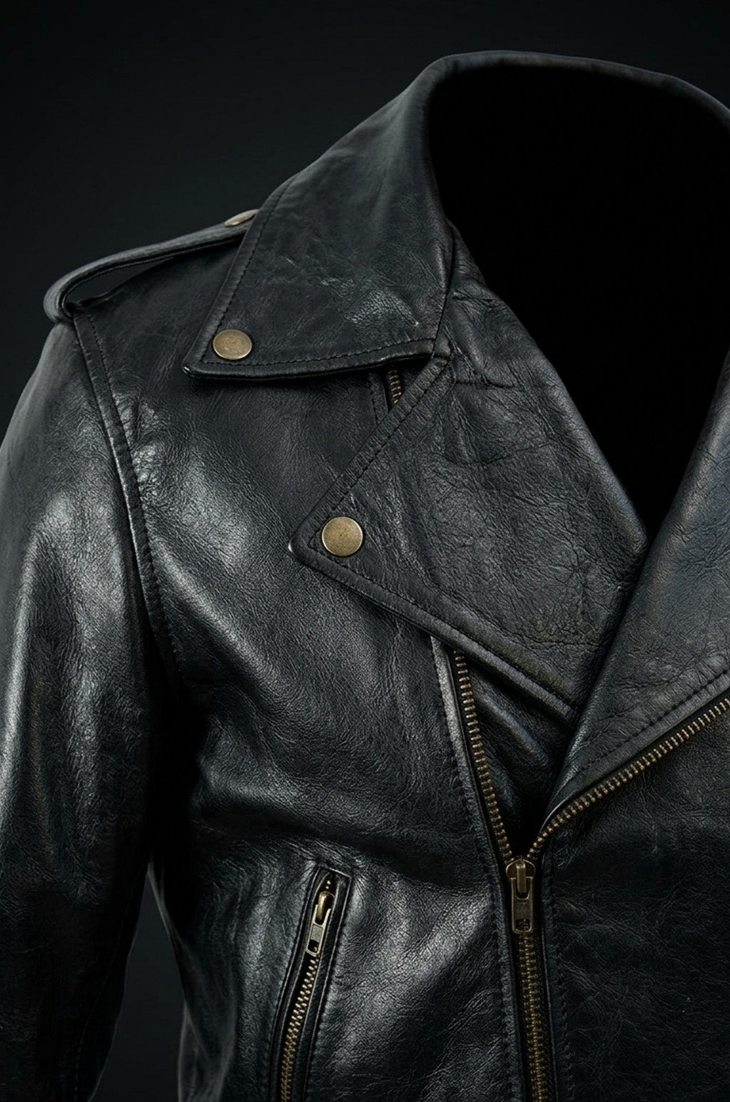 MMJ07 Johnny Depp Black Leather Cry Baby Motorcycle Leather Jacket