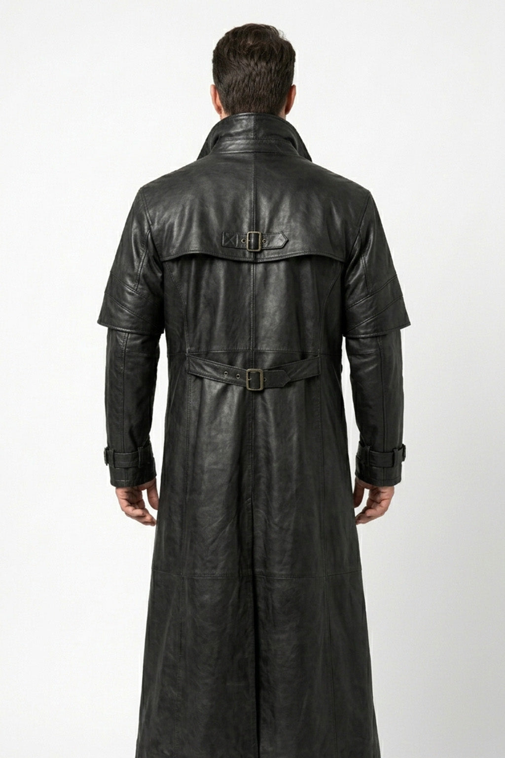 Men’s Captain Full Length Van Helsing Real Leather Jacket Coat C017