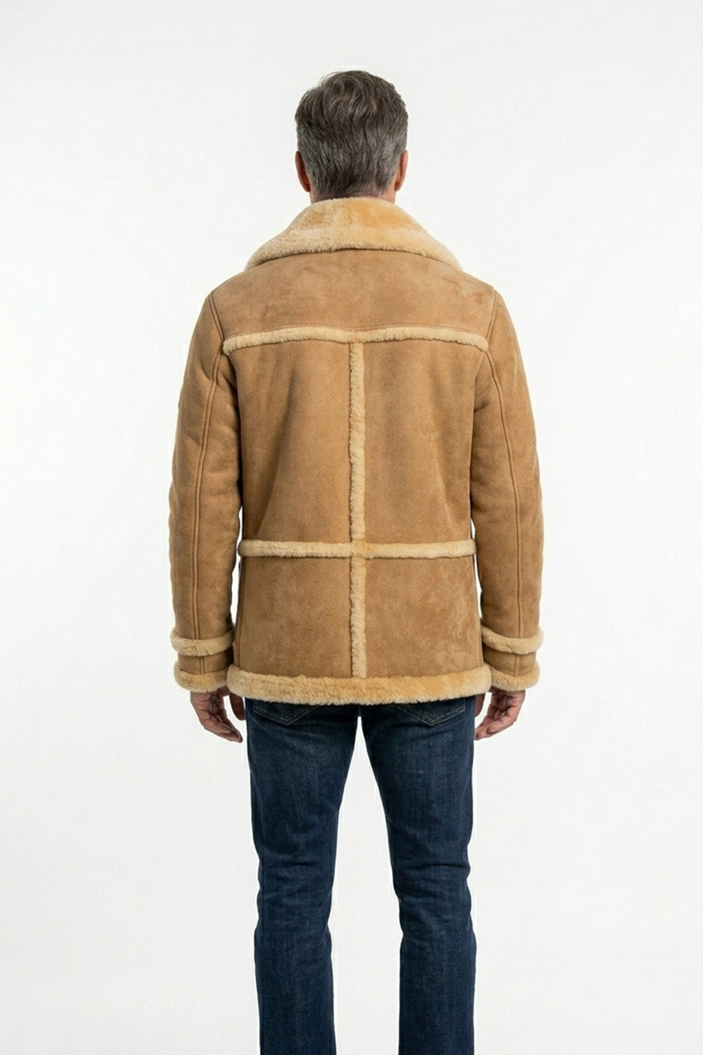 Men's Winter Luxe Real Shearling Coat – Warmth Meets Classic Biker Rugged Army Style Jacket