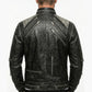 MMJ10 Leather Madness Michael Jackson Beat It Black Genuine Leather Jacket