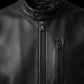 M00102 Men's Premium Black Genuine Leather Jacket – Classic Stand Collar Zip-Up