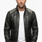 MMJ10 Leather Madness Michael Jackson Beat It Black Genuine Leather Jacket