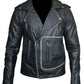 MMJ19 Men's Grease 2 John Travolta T Birds Black Real Leather Biker Jacket