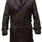 Bay Watchmen Rorschach Fashion Trench C002 Brown Jacket Genuine Leather Coat For Men