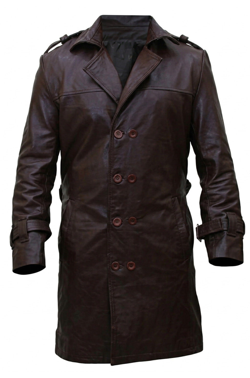 Bay Watchmen Rorschach Fashion Trench C002 Brown Jacket Genuine Leather Coat For Men