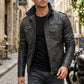 Men Vintage Black Classic Distress Wax Motorcycle Real Leather Biker Jacket