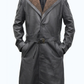 C006 German WW2 Brown Belted Fur Lapel Trench Long Blade Runner Men's Coat